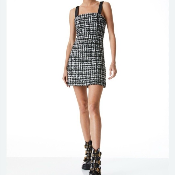 Alice + Olivia Black & White Tweed Mini DressEUC